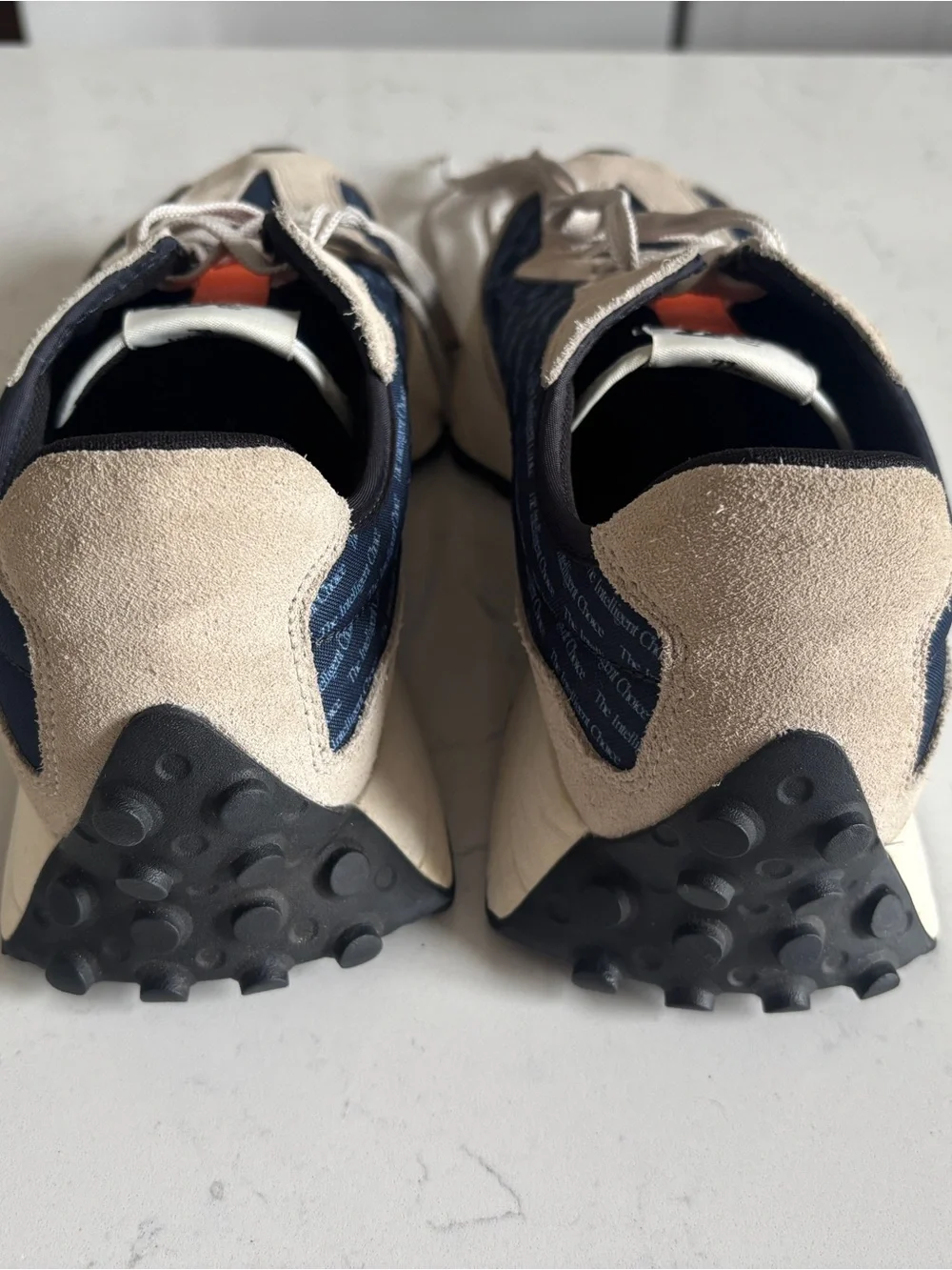 New Balance 327 Men's Outerspace (Navy, Beige & Orange Casual Runner)